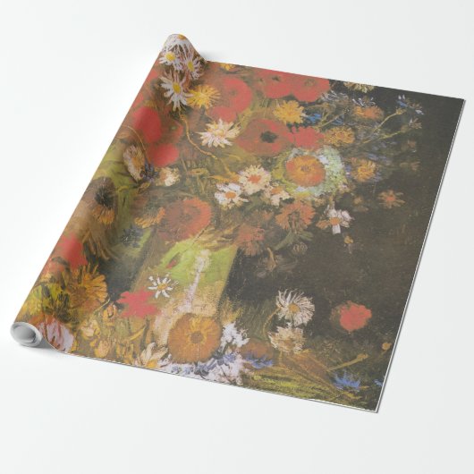 Van Gogh Vintag Peonies und Chrysanthemums Geschenkpapier (Ungerollt)