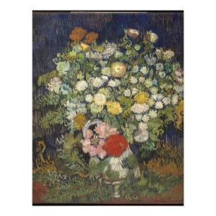 Van Gogh Vintage Bouquet von Blume in einer Vase Fotodruck