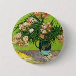 Van Gogh Vintage-Gemälde Blüten Blumen Reben Button