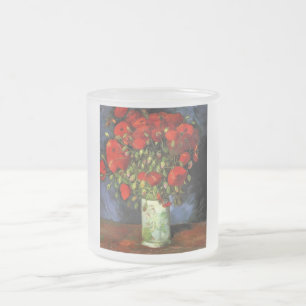 Van Gogh Vintage-Gemälde Blüten Vase Blumen Mattglastasse
