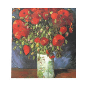 Van Gogh Vintage-Gemälde Blüten Vasen Blumen Notizblock