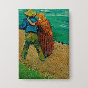 Van Gogh Vintage Post-Impressionist Zwei Liebende Button