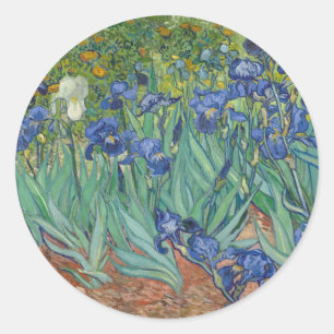 Van Gogh Vintage Schwertlilien Runder Aufkleber