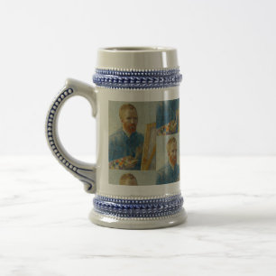 Van Gogh Vintage Selbstporträt als Maler Bierglas