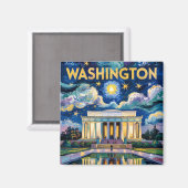 Van Gogh Washington DC Lincoln Memorial Travel Magnet (Vorderseite/Rückseite)