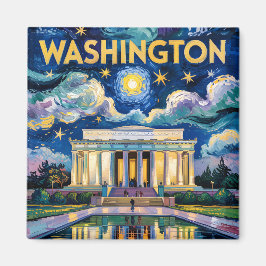 Van Gogh Washington DC Lincoln Memorial Travel Magnet