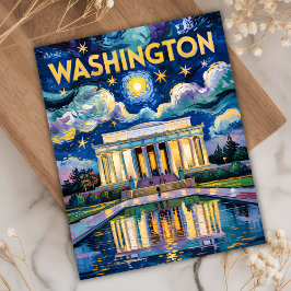 Van Gogh Washington DC Travel Art Lincoln Memorial Postkarte
