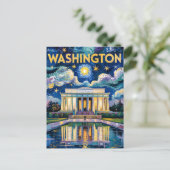 Van Gogh Washington DC Travel Art Lincoln Memorial Postkarte (Stehend Vorderseite)