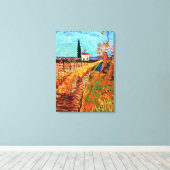 Van Gogh - Weg durch ein Feld mit Willows Leinwanddruck (Insitu (Holzboden))