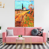 Van Gogh - Weg durch ein Feld mit Willows Leinwanddruck (Insitu (Wohnzimmer))