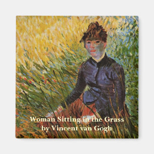 Van Gogh; Weibchen im Gras, Vintage Kunst Magnet