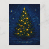Van Gogh-Weihnachtsbaum-Weihnachtskarte Feiertagspostkarte (Vorderseite)