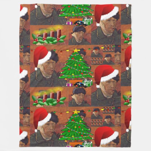 van gogh Weihnachtsdecke Fleecedecke (Vorderseite)