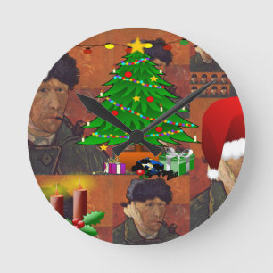 van gogh Weihstmas Runde Wanduhr