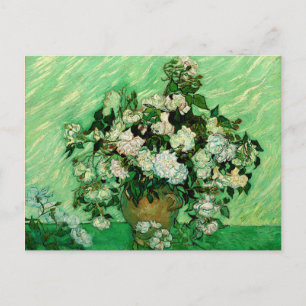 Van Gogh - Weiße Rosen Postkarte
