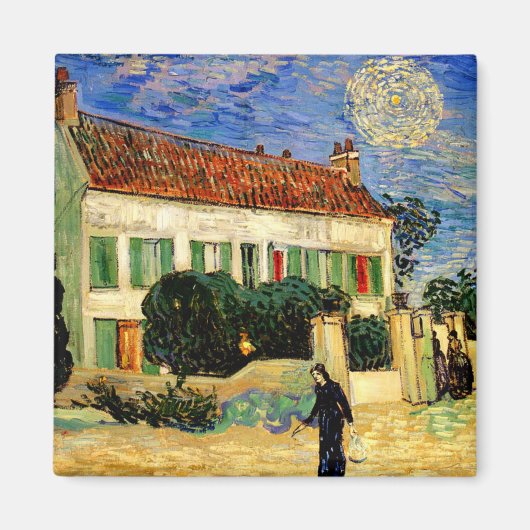 Van Gogh - Weißes Haus in der Nacht, Magnet (Vorne)