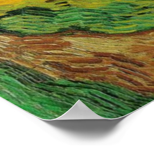 van Gogh - Weizenfeld mit Krähen (1890) Poster (Ecke)