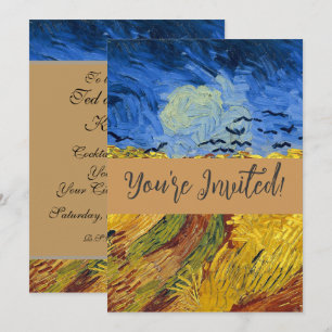 Van Gogh Weizenfeld mit Krähen Post-Impressionist Einladung