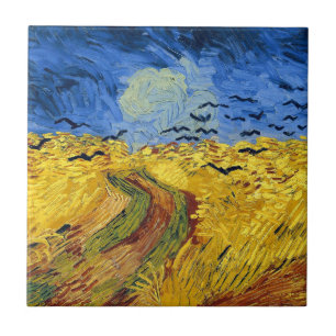 Van Gogh Weizenfeld mit Krähen Post-Impressionist Fliese