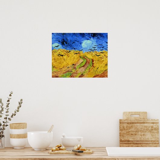 Van Gogh - Weizenfeld mit Krähen, Poster (Küche)