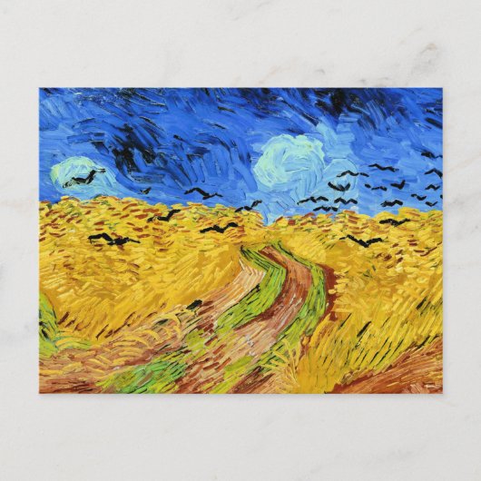 Van Gogh - Weizenfeld mit Krähen, Postkarte (Vorderseite)