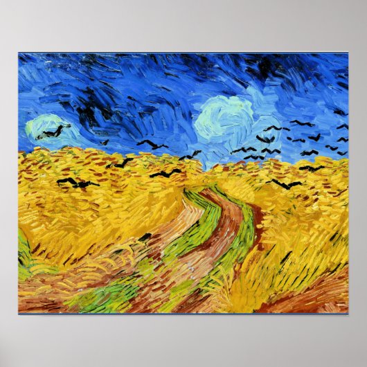 Van Gogh - Weizenfeld mit Kronen, berühmtes Bild Poster (Vorne)