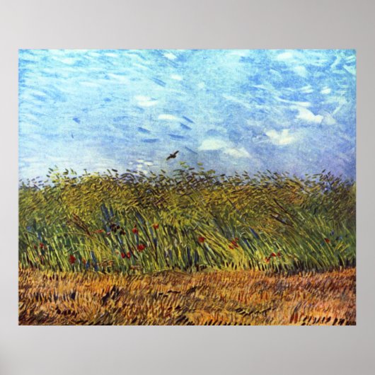 Van Gogh: Weizenfeld mit Poppies und Lark Poster (Vorne)