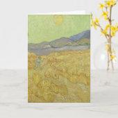 Van Gogh Weizenfeld mit Schnitter - Goldene Sonne Karte (Gelbe Blume)