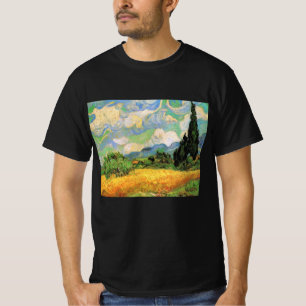 Van Gogh Weizenfeld mit Zypressen auf der Haute Ga T-Shirt