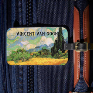 Van Gogh Weizenfeld mit Zypressen bei Haute Gallin Gepäckanhänger
