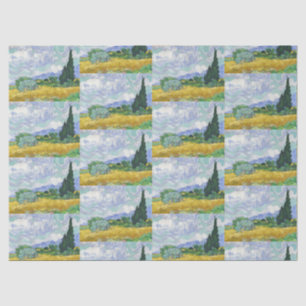 Van Gogh Weizenfeld mit Zypressen Kunst Seidenpapier