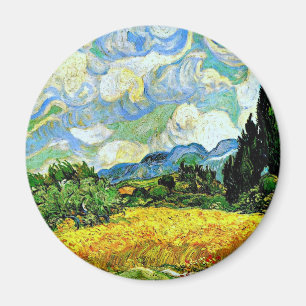 Van Gogh: Weizenfeld mit Zypressen Magnet