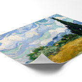 Van Gogh Weizenfeld mit Zypressen Poster (Ecke)