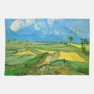 Van-Gogh-Weizenfelder bei Auvers unter Clouded Sky Geschirrtuch