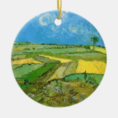 Van-Gogh-Weizenfelder bei Auvers unter Clouded Sky Keramikornament (Vorne)