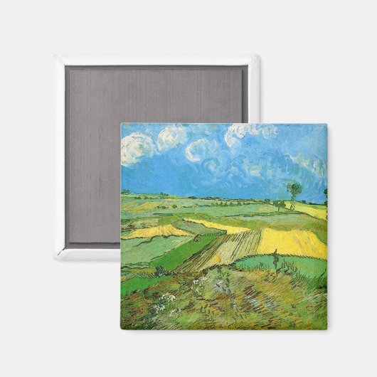 Van-Gogh-Weizenfelder bei Auvers unter Clouded Sky Magnet (Vorderseite/Rückseite)