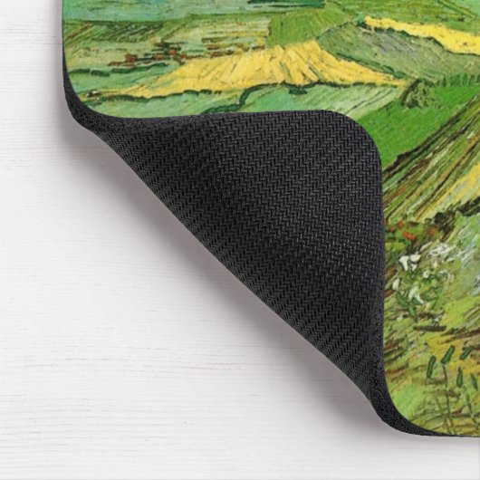 Van-Gogh-Weizenfelder bei Auvers unter Clouded Sky Mousepad (Ecke)