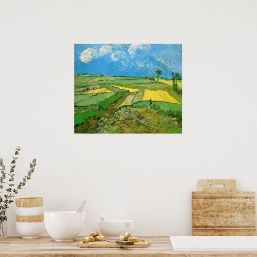 Van-Gogh-Weizenfelder bei Auvers unter Clouded Sky Poster (Küche)