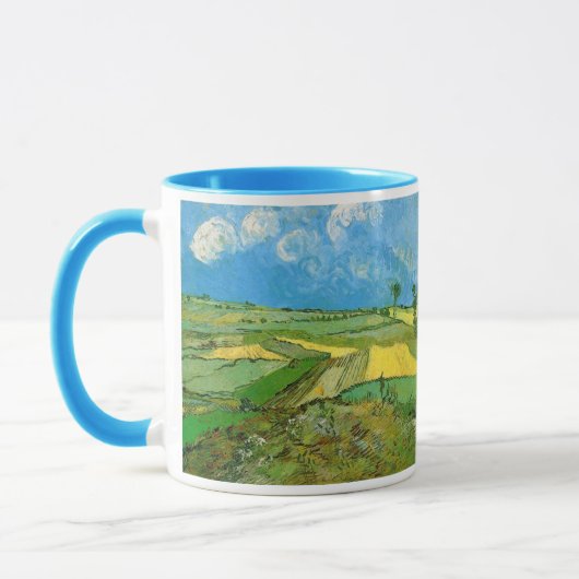 Van-Gogh-Weizenfelder bei Auvers unter Clouded Sky Tasse (Links)