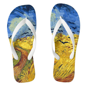 Van Gogh Weizenfelder impressionistische Malerei Badesandalen