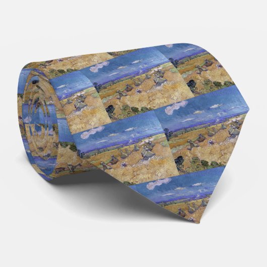 van Gogh Weizenstapel mit Sensenmann Gelb & Blau Krawatte (Gerollt)