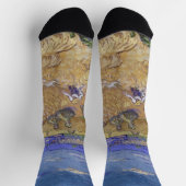 van Gogh Weizenstapel mit Sensenmann Gelb & Blau Socken (Oben)