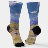 van Gogh Weizenstapel mit Sensenmann Gelb & Blau Socken (Gewinkelt)