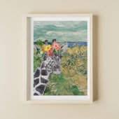 Van Gogh Wheat Field and Giraffe Compilation Poster