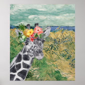 Van Gogh Wheat Field and Giraffe Compilation Poster (Vorne)