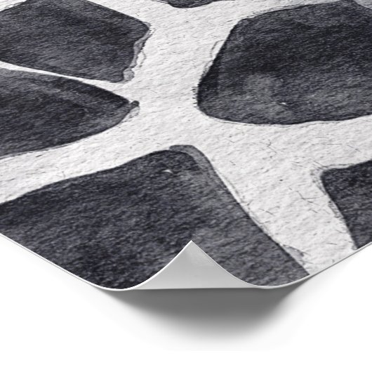 Van Gogh Wheat Field and Giraffe Compilation Poster (Ecke)