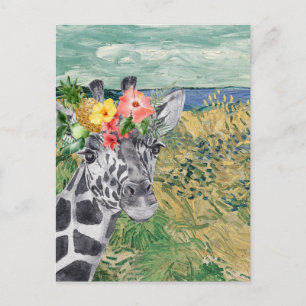 Van Gogh Wheat Field and Giraffe Compilation Postkarte