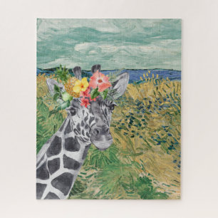 Van Gogh Wheat Field and Giraffe Compilation Puzzle