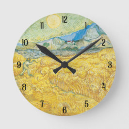 Van Gogh Wheat Field Art Lover Geschenk und Kultur Runde Wanduhr