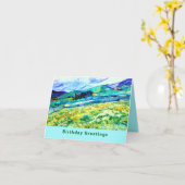 VAN GOGH "Wheat Field Behind Saint Paul" Geburtsta Karte (Gelbe Blume)